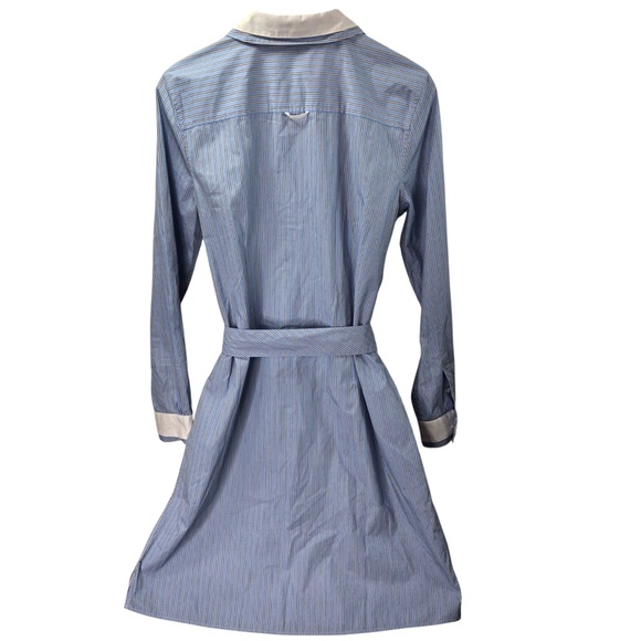 Brooks Brothers Red Fleece Shirt Dress12 Belted L/S Striped Embroidered Nautical - Picture 2 of 7